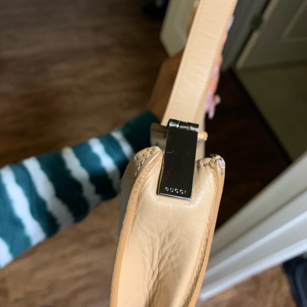 Gucci leather and suede beige bag
